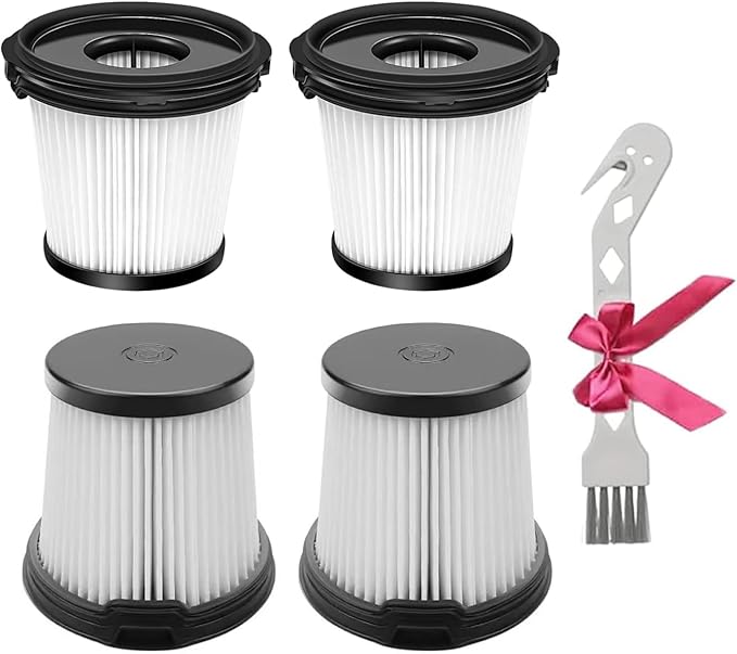 BU3521 BU3523 BH102 Vacuum Filter Replacement For Shark BU3521 BU3120 BU3520C Clean & Empty Cordless Stick, For IW3511 IW1120 Detect Pro and BH102 PowerBoost Cordless Handheld PowerVac, 4 Pack