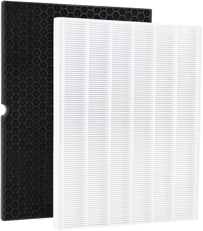 Nispira 116130 5500-2 Air Purifier Replacement Filter H for Winix 5500-2 AM80 True HEPA Activated Carbon 16.25 L x 12.5 W x 1.5 TH, 1 Set