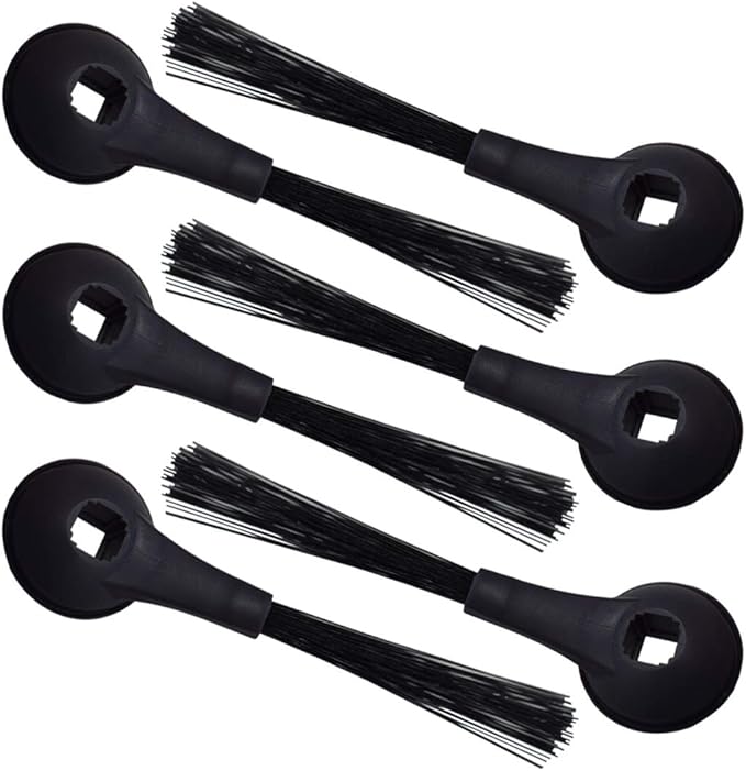 6-Pack IQ Robot Side Brushes, for Shark Robot R100, R101AE, RV1000, RV1001AE, RV1001, UR1005AE, RV911S Vacuum Models Anti-Tangle Pet Hair, Carpets, Hard Floors Easy Install Brush Head Tool Kit