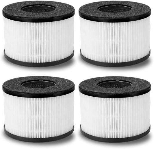 Smilyan BS-03 True HEPA Replacement Filter for PARTU and Slevoo BS03 HEPA Air Purifier, 3-in-1 Filtration System, 4 Pack(Not fit for BS-01)