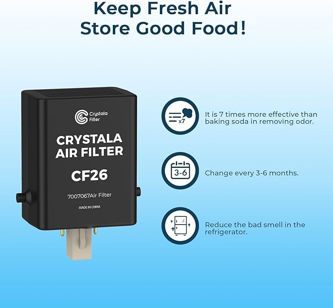 Crystala Filters Replacement For Sub-Zero Refrigerator Air Purification Cartridge 7042798, 7007076, 7007067 Air Filter (Pack of 2)