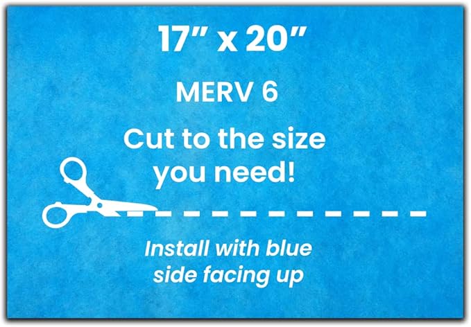 FilterTime RV, Cut To Size RV Air Filter, 17"x20" Cut To Fit AC Filter Replacement, MERV 6 Replaces Original Standard Air Filter, Made in USA