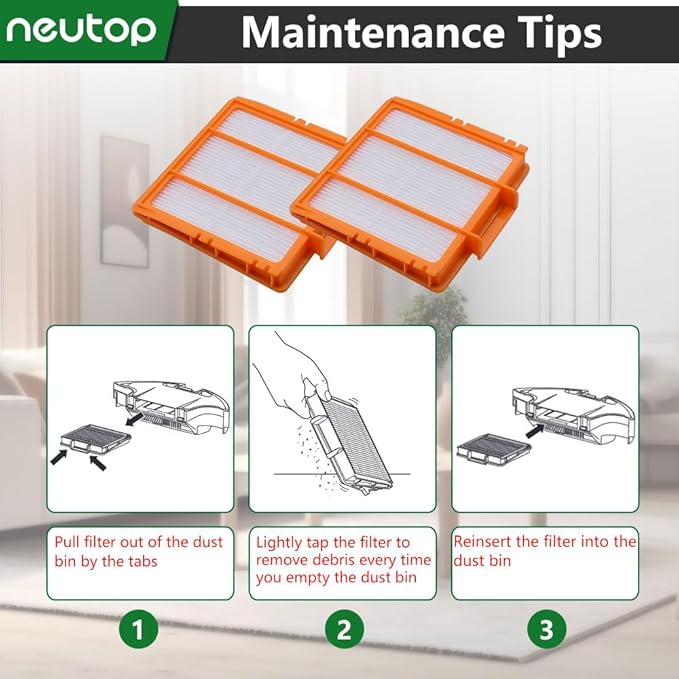 Neutop Replacement Filters Compatible with All Shark AI AV2501S AV2501AE AV2502AE RV2520AOUS AV2510AOUS AV2511AE RV2610WA RV2610WD Robot Vacuums with Self-Empty Base, 4-Pack.