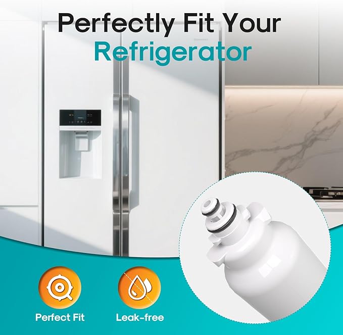 ICEPURE PRO ADQ73613401 NSF401&473&53&42 Certified Replacement for LG LT800P, LT800PC, Kenmore 9490, ADQ736134 ADQ73613402 ADQ75795104 LSXS26326S Refrigerator Water Filter and LT120F Air Filter 3Combo