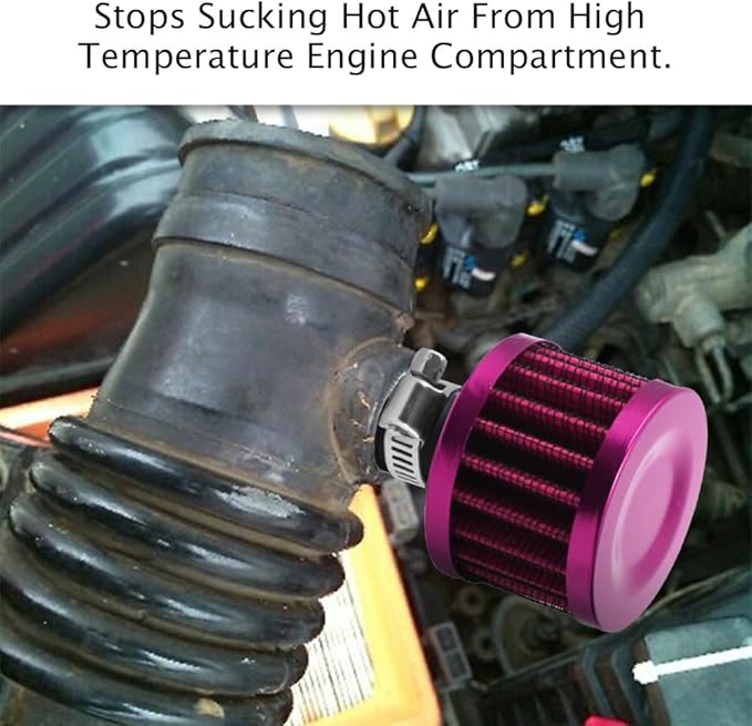 Breather Filter, Air Filter Valve Cover Breather, 12mm Mini Air Filter Vent Crankcase Breather, Air Filter Cold Air Intake Filter Breather, Car Accessories Universal for Car, Motorcycle