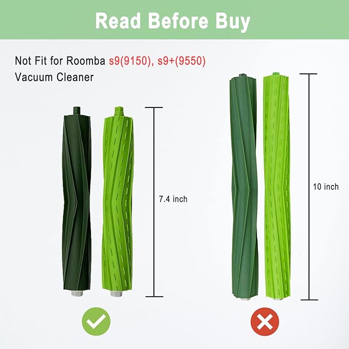 Replacement Parts for iRobot Roomba i3 i7 E5 j7 i4 i7+ i3+ i4+ i5 i5+ Combo i5 Combo i5+ i6 i6+ i8 i8+ i2 i2+ E6 E7 E & I & j Series Vacuum Cleaner 4 Sets Multi-Surface Rubber Brush Roller