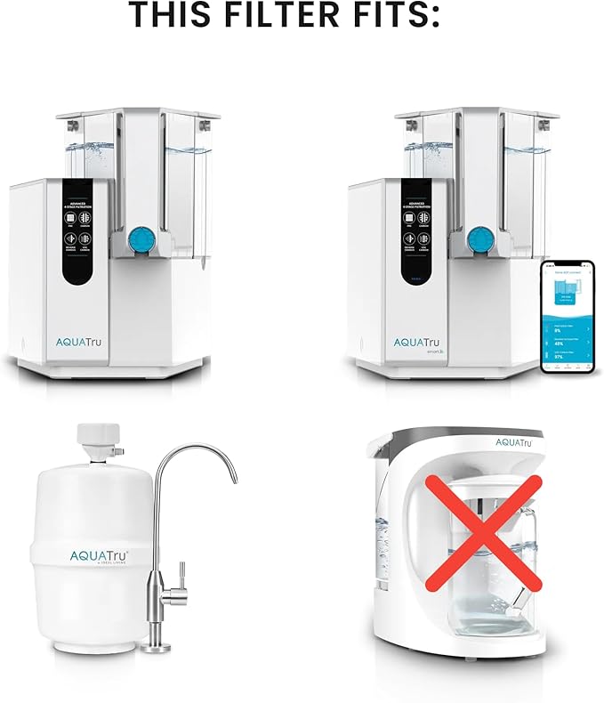 AquaTru Classic VOC Carbon Replacement Filter (Stage 4) – Compatible with AquaTru Classic, Classic Smart & Under Sink Purifier Models (Green)