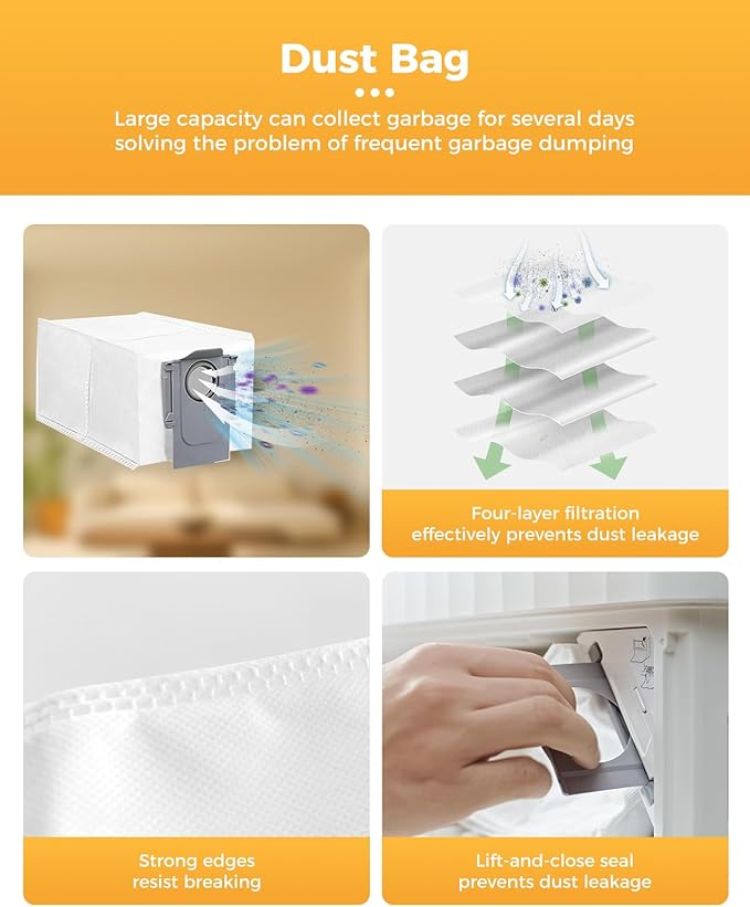 Yivy 29PCS QV35A Accessories for Roborock QV 35A/QV 35S/QR 598/QR 798 Robot Vacuum,QV 35A Replacement :2 Main Brushes 6 Dust Bags 4 HEPA Filters 6 Side Brushes 8 Mop Pads