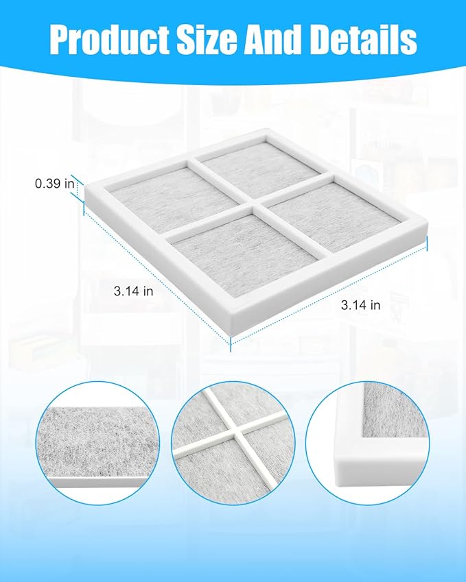 Refrigerator Air Filter Replacement Fit for LG LFXS26973S LFXS28596S LRFXC2406D LRFXC2416S LRMDS3006D,3PC