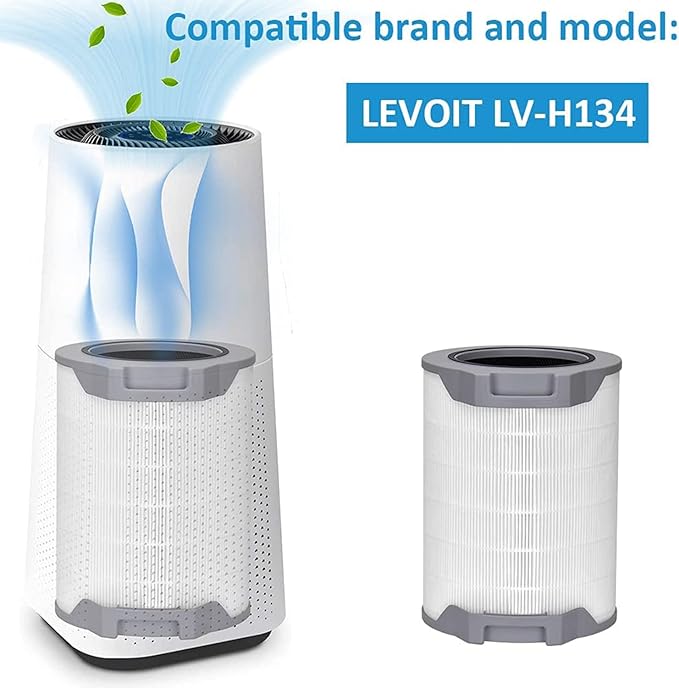 Lv-h134 replacement filter, Filter Activated Carbon Filter, Compatible with LEVOIT H134-RF, 3-in-1 True Filters LV-H134-RF, 1 Pack