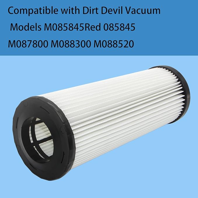 F1 HEPA Filter Compatible with Dirt Devil Bagless Upright Cleaner Models Extra Lite, Breeze, Featherlite, Jaguar, Platinum Force Vision, Scorpion and Vision (2 Pack)