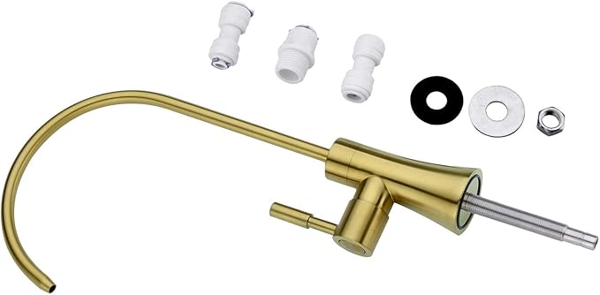 EKRTE Brushed Gold Water Filter Faucet, Water Filtration Faucet Brushed Gold Drinking Water Faucet for Kitchen Sink