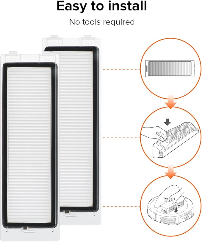 roborock 2 Pack Washable Filter Replacement Parts Compatible ONLY with Q Revo & Qrevo 2R3W (Not for other Qrevo models)
