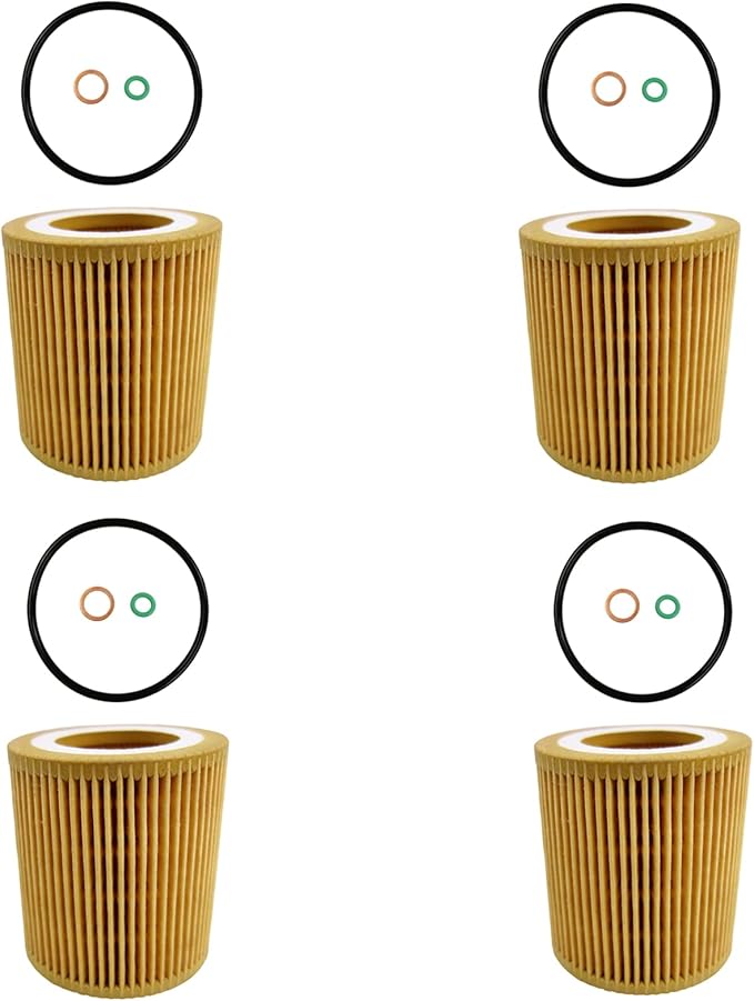 11427953129 Oil Filter Element Set Fit for BMW 128 135 323 325 328 330 335 428 435 525 528 530 535 640 740 Hybrid 3 5 7 M235 X1 X3 X4 X5 X6 Z4-4 Pack