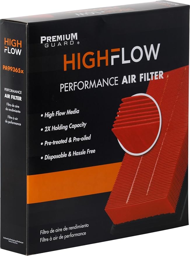 HIGHFLOW High Performance, Pre-Oiled Disposable Engine Air Filter PA99365X | Fits 2019-2025 Subaru Forester, 2018-2025 Crosstrek, 2020-2025 Outback, 2019-2025 Ascent, 2017-2025 Impreza