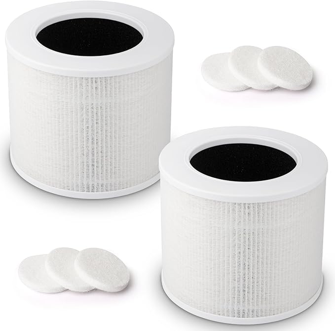 2-Pack Core Mini Replacement Filter for LEVOIT Core Mini Air Purifiers, H13 True HEPA Filter Replacement, 3-in-1 Premium High Efficiency Filter with 6 Fragrance Sponges, Part Core Mini-RF