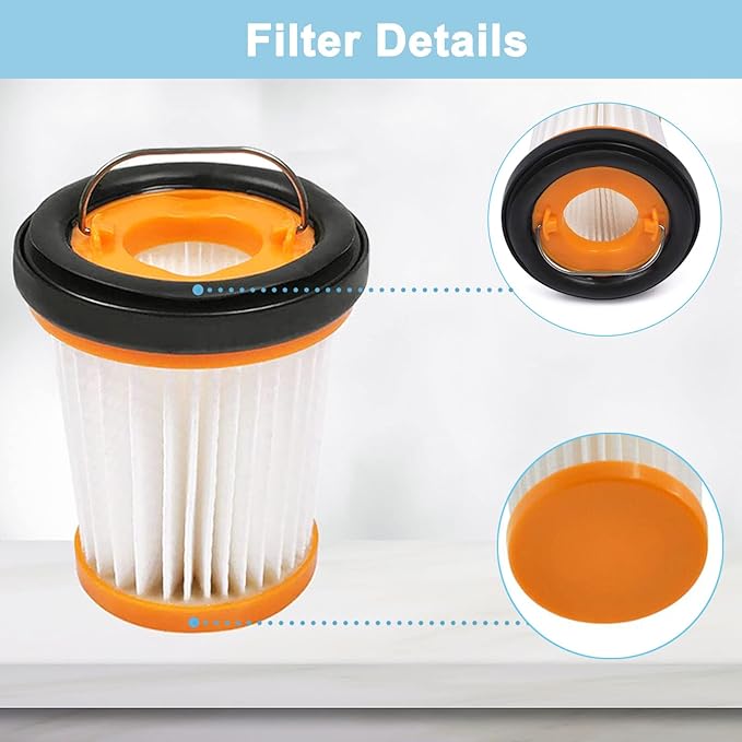 8 Pack WV201 Vacuum Filters Replacement for Shark Wandvac ION W1 S87 Cordless Handheld Vacuum WV200, WV201, WV205, WV220 Handheld Vacuum, 8 Pack Vacuum Filters, Compare to Part # XHFWV200