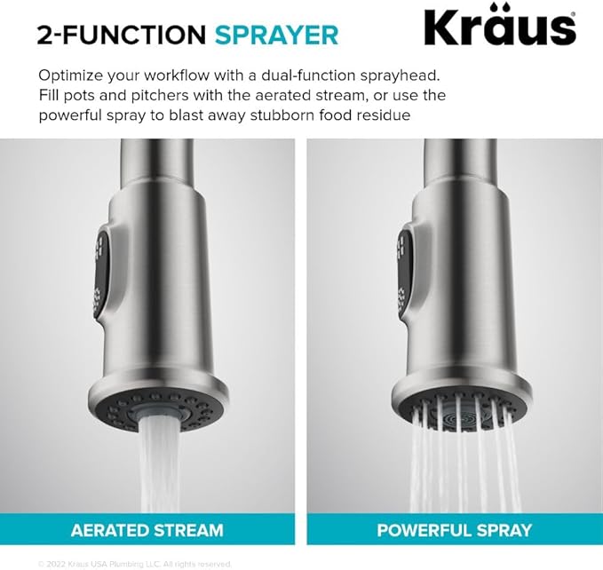 KRAUS Allyn Traditional Industrial Pull-Down Single Handle Kitchen Faucet in Matte Black, KPF-4100MB
