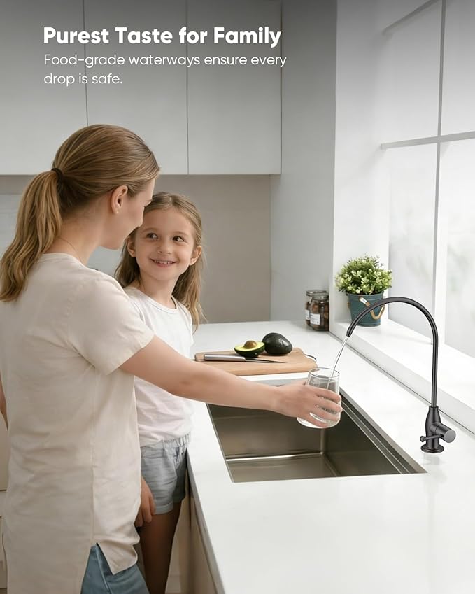 WEWE Vintage Drinking Water Faucet, Lead-Free Stainless Steel Kitchen Water Filter Faucet for Reverse Osmosis System, Non-Air Gap RO Beverage Faucet, Oil Rubbed Bronze