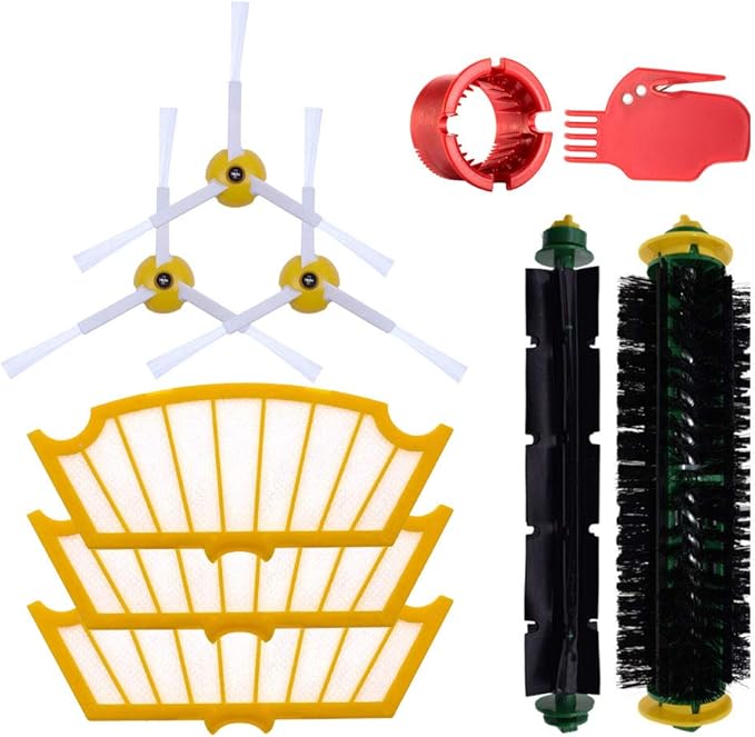 neutop Replacement Parts Accessories Filters Brushes Compatible with iRobot Roomba 500 Series 555 560 561 562 570 581 and Other Models with Green or Red Cleaning Head.