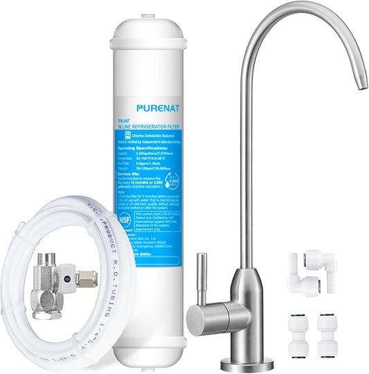 Under Sink Water Filter - Water Filter kit for Home Bar and Bathroom,Highly Effective Reduces Chlorine,Bad Taste&Odor,Good Choice for a Countertop Ice Maker,Coffee Maker and Skin Care