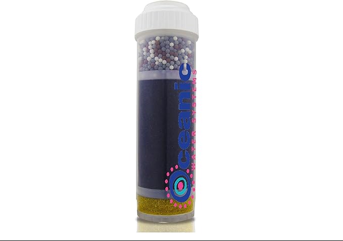 Alkaline Filter Cartridge - for Countertop and Under Sink Filtration RF-1050 | KDF 55, Carbon, Mineral Alkaline Ceramic Balls