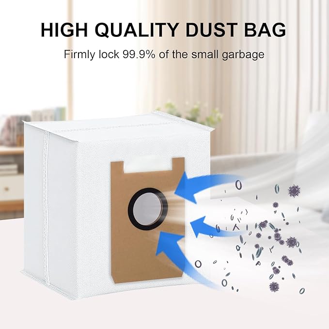 Dust Bags Compatible with AIRROBO T20+/ T25+/ T30+/ T25+C Robot Vacuum Cleaner Bags Disposable Replacement Vacuum Bag Airrobo Robot Vacuum Dust Bags Replacement Parts (12 Pack)