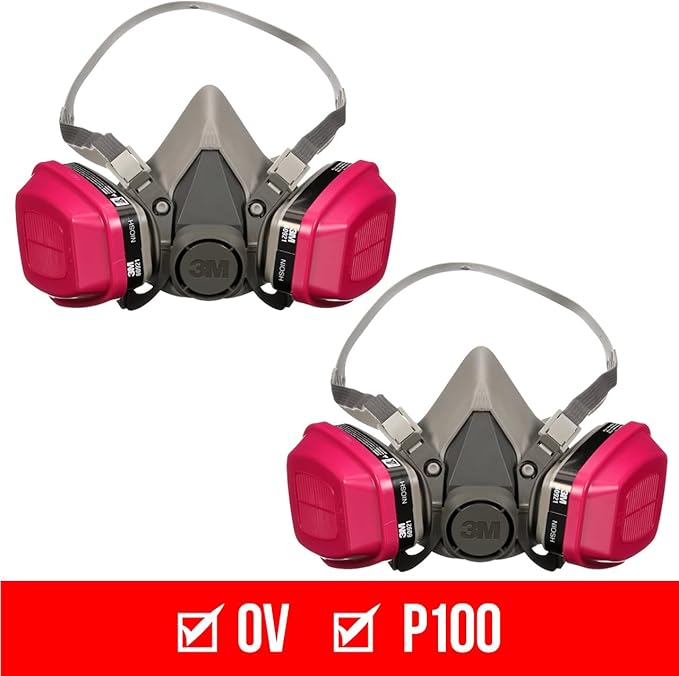 3M P100/OV Odor/Particulate Multi-Purpose Reusable Respirator 65021, NIOSH-APPROVED Organic Vapor Cartridge, Medium