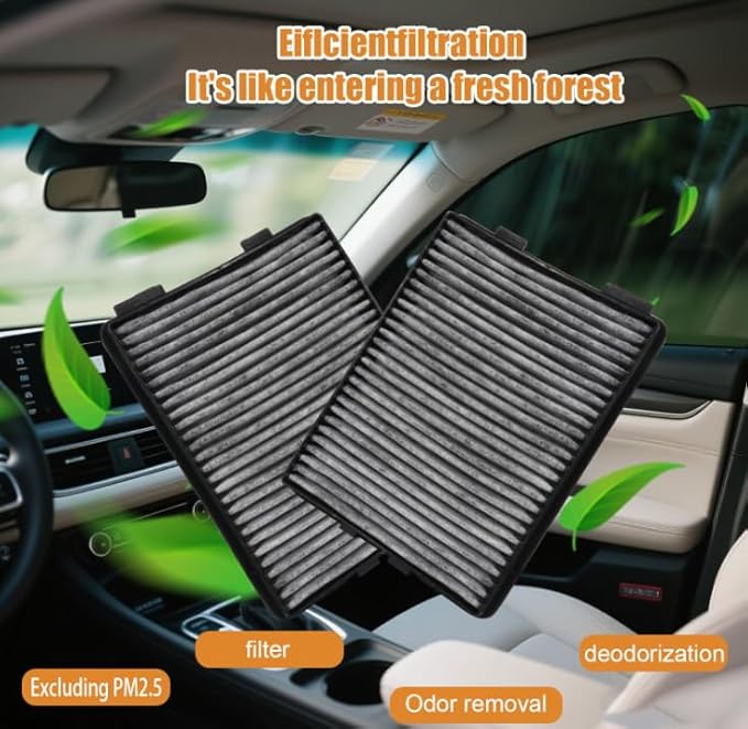 Air & Cabin Filter Cabin Air Filter with Activated Carbon Compatible with Selet 1997-2003 BMW E39 525I 528I 530I 540I M5-CABIN0023 (64110008138)