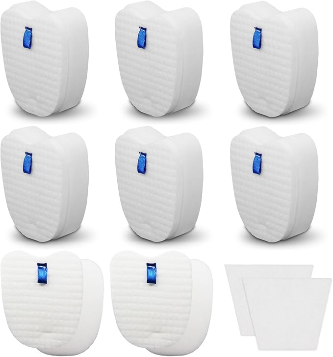 Lemige Vacuum Filters Replacement Set for Shark Rocket Vacuum HV345 HV343AMZ ZS350 ZS351 ZS352 HV320 HV321 HV322 HV324Q HV345 HV401, 8 Foam&Felt Filters + 8 Post-Filters, Part # XPMFK320&1084FTV320