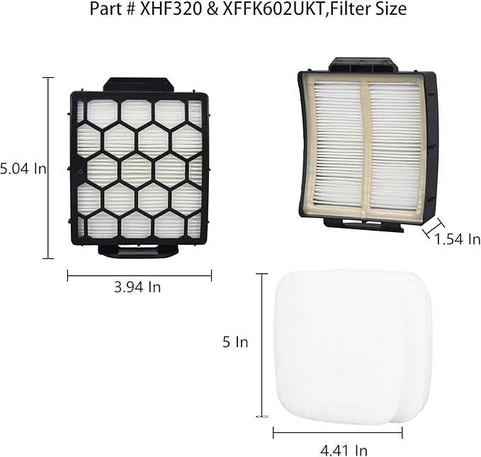 Replacement Filter Compatible with Shark LA480WM Lift-Away Upright Vacuum Cleaner，Part # XHF320 & XFFK602UKT