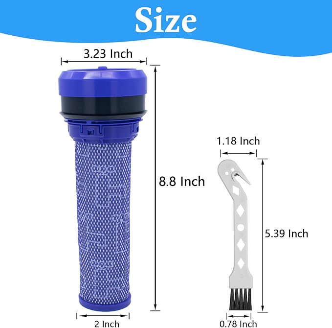 ilovelife 2pcs Premotor Filter for Dyson DC37, DC39, DC28, DC53 Series Absolute Vacuum Cleaner，Vacuums Attachment Washable HEPA Filter Replacement Part No. 923413-01