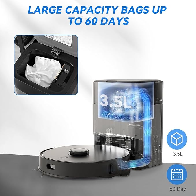 Dust Bags for AIRROBO T20+/ T25+/ T30+/ T25+C Robot Vacuum Cleaner, Replacement Vacuum Bags Disposable Bag Airrobo Robot Vacuum Cleaner Bags Replacement Parts (6 Pack)