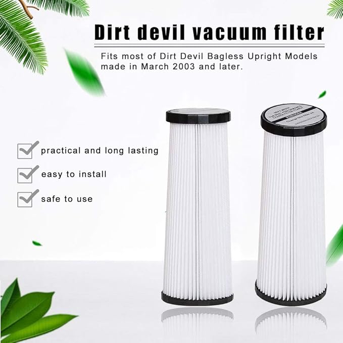 SaferCCTV Replacement Vacuum Hepa Filter Compatible with Dirt Devil F1 Vacuum Filter 3JC0280000 2JC0280000 Compatiable with Featherlite, Jaguar, Bagless Extra Light, Scorpion (1Pc)