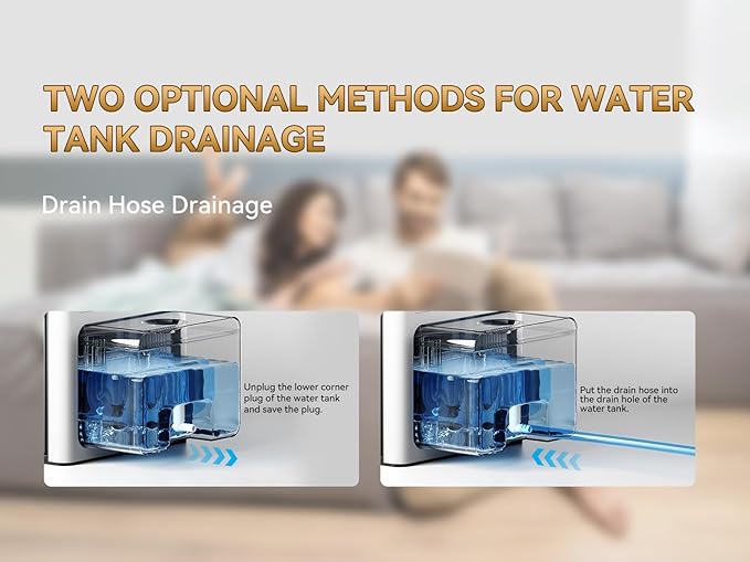 Home Dehumidifier with Drain Hose, (950 sq.ft) 95oz Quiet dehumidifier for Bathroom Bedroom, with Air Reusable Filter Indoor deshumidificador for Basement RV Closet