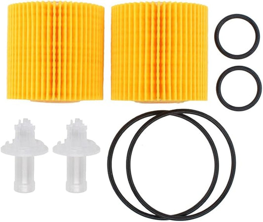 NewYall Pack of 2 Oil Filter 04152-YZZA1 w/Gasket Seal O-Ring Element for ES300H ES350 IS250 RX350 Truck RX450H Avalon Camry Venza Highlander RAV4 Sienna 2005-2014