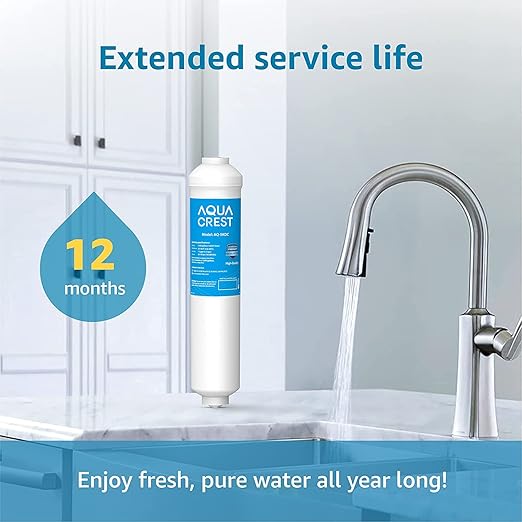 AQUA CREST 5KDC Under Sink Water Filter System, Direct Connect Under Sink Water Filter, Reduces PFAS, PFOA/PFOS, Chlorine, NSF/ANSI Tested 5K Gallons Ultra High Capacity