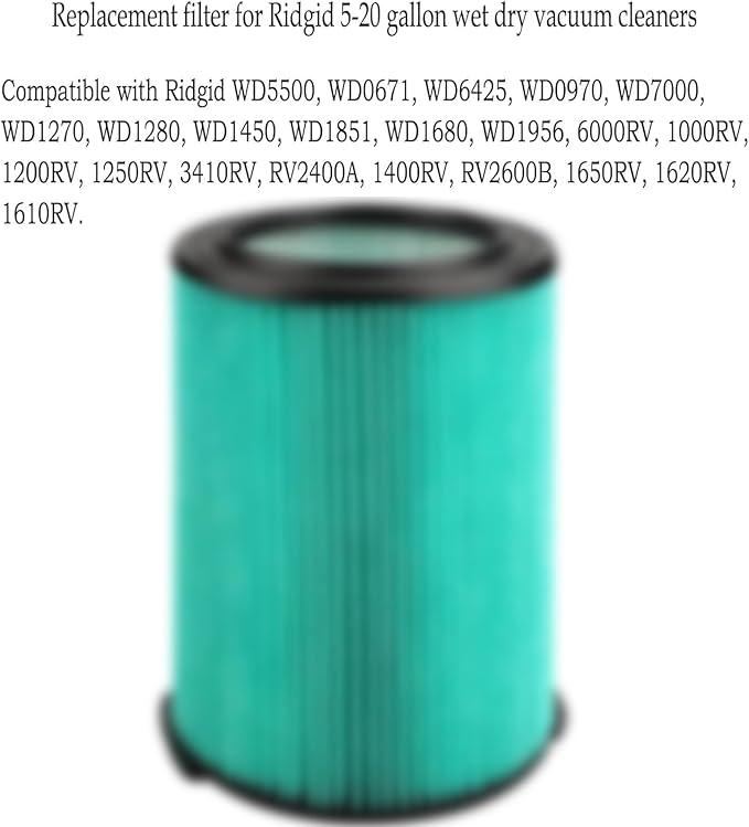 VF6000 Filter for Ridgid 5-20 Gallon Wet Dry Vacuums, 5-Layer HEPA Filter Fits WD5500 WD0671 WD6425 WD7000 (2 Pack VF6000 Filters + 4 Pack VF3502 Bags)
