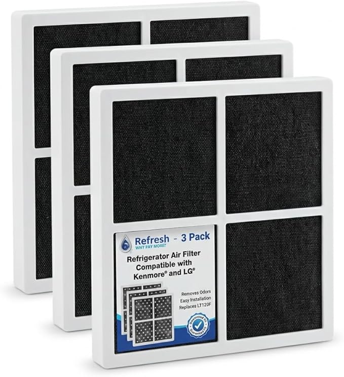 Refresh Replacement for Kenmore 46-9918, 9918, 469918, ADQ73214402, ADQ73214404 and LG LT120F Refrigerator Air Filter (3-Pack)