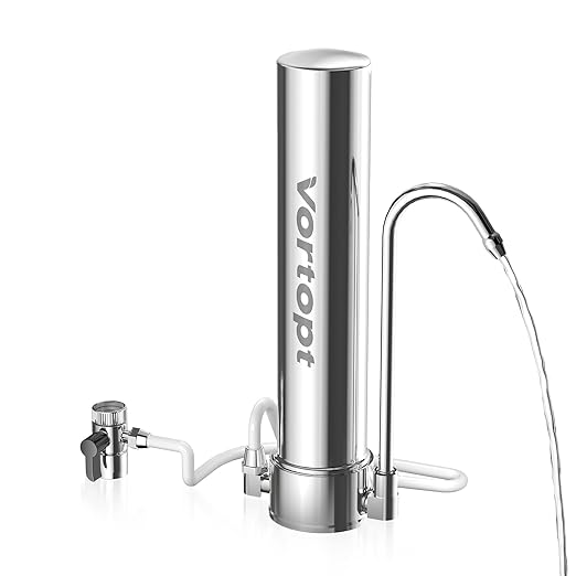 Vortopt Under Sink Water Filter System,Water Filter for Sink Faucet & Counter Top,5-Stage Sink Water Filter & Dispenser with Mineral,8000 Gal,Fast Flow for Kitchen/Bathroom.