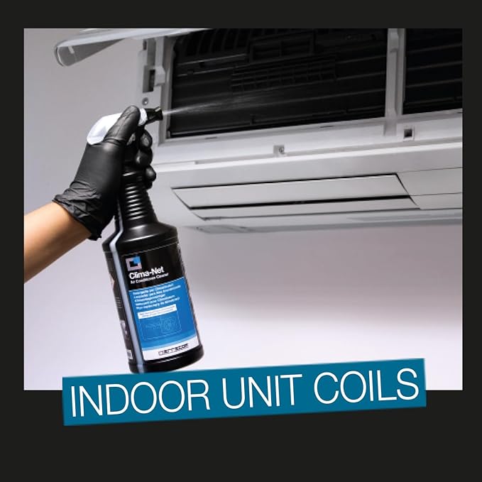 ERRECOM Clima-Net, 34 fl oz, Air Conditioner Cleaner for Central AC and Split AC, Cleans Air Ducts, AC Filters, Evaporator/Condenser Coils, Improves Airflow and Indoor Air Quality