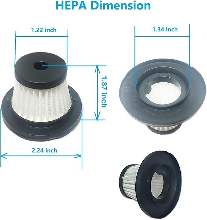 4 Pack Vacuum Filter Replacement（Height 1.87inch） and 1Pack Steel Filter Compatible with JONYJ LT-135, EYYA 135, Opinta LT-126 Car Vacuum, and Sweetone, AX2V, AHNR Handheld Vacuum Related.