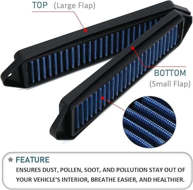 Cabin Air Cowl Filters Compatible with B-MW E chassis E82 E88 E90 E91 E92 E93 X1 335i 135i 328i Blue
