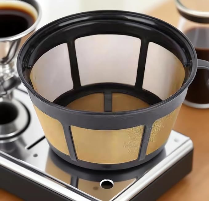 Reusable Coffee Filter for BUNN 10-12 Cup Coffee Makers - Durable Stainless Steel Mesh Replacement - Flat Bottom Basket Coffee Filter for BUNN Home Brewers - BPA Free & Dishwasher Safe(2 Pack)
