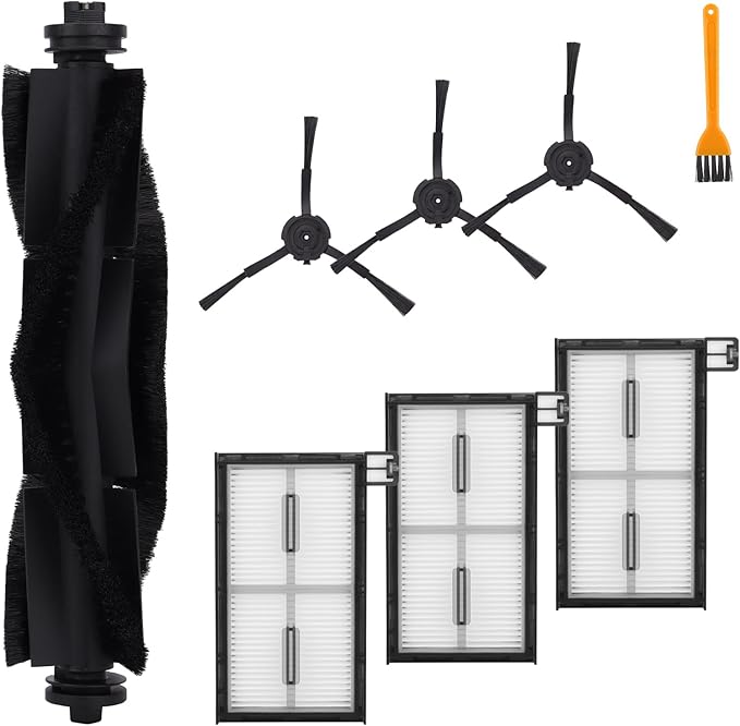 Replacement Parts for Eufy X8 Pro: Compatible with Eufy X8 Pro Series Robot Vacuum Cleaner - 1 Main Brushes,1 Brush,3 Hybrid Accessory Filters, 3 Side Brushes（8 Pcs）