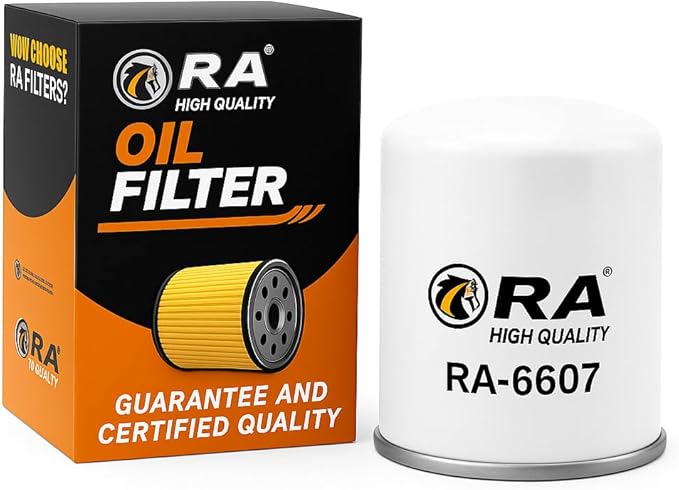 RA-6607 Engine Oil Filter – Compatible with Nissan Altima, Rogue, Sentra, Versa, Maxima, Infiniti Q50 Q60 QX50 QX60, Mazda 3 CX-5 MX-5 Miata, Subaru Forester Impreza Outback