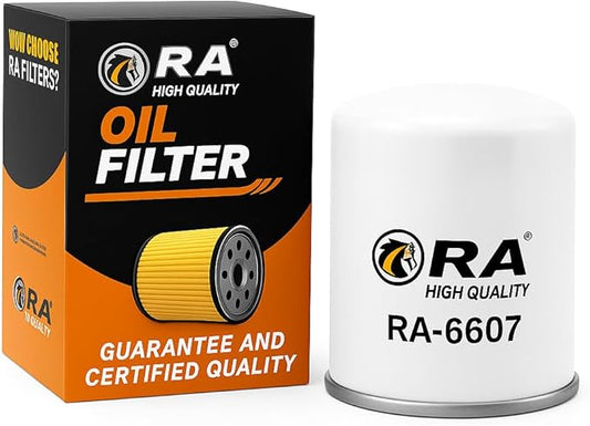 RA-6607 Engine Oil Filter – Compatible with Nissan Altima, Rogue, Sentra, Versa, Maxima, Infiniti Q50 Q60 QX50 QX60, Mazda 3 CX-5 MX-5 Miata, Subaru Forester Impreza Outback
