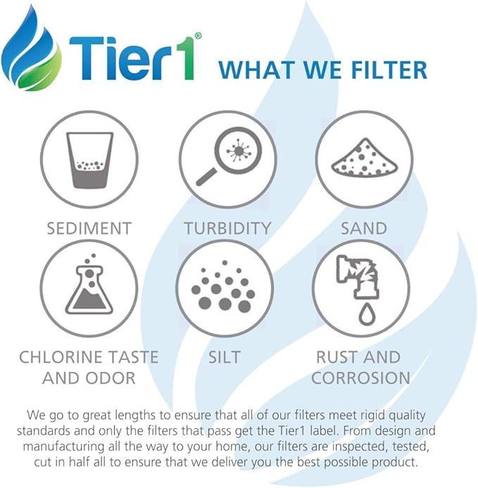 Tier1 Undersink Water Filter Replacement for GE FQSVF, GXSV65, GNSV70, GNSV75 - Carbon Block Media Reduces Chlorine and Other Water Contaminants - 2 Pack