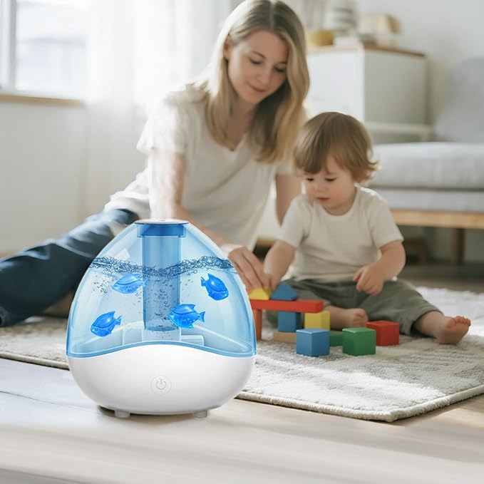 Humidifier Tank Cleaner, 10PCS Universal Humidifier filters fish Compatible with Drop,Droplet, Warm&Cool Mist Humidifiers, Fish Tank, Keep The Water (Fish-blue)