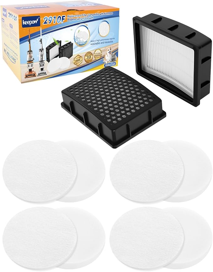 KEEPOW Vacuum Filter Compatible with Kenmore Bagless Upright Vacuum Cleaner Models DU2015 DU2012 K4010 Series, 2+4 Pack